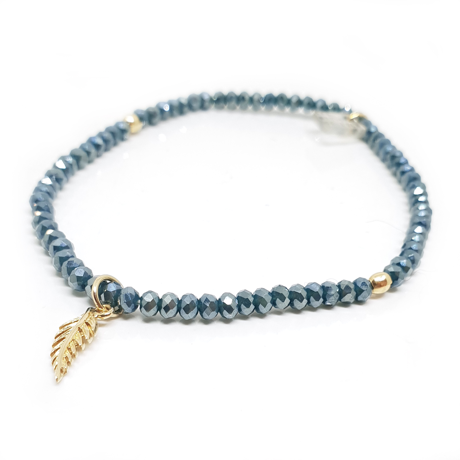 Bracelet Cristal Bleu canard - 15cm