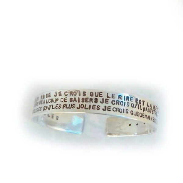 Jonc bracelet ruban argent Audrey Hepburn