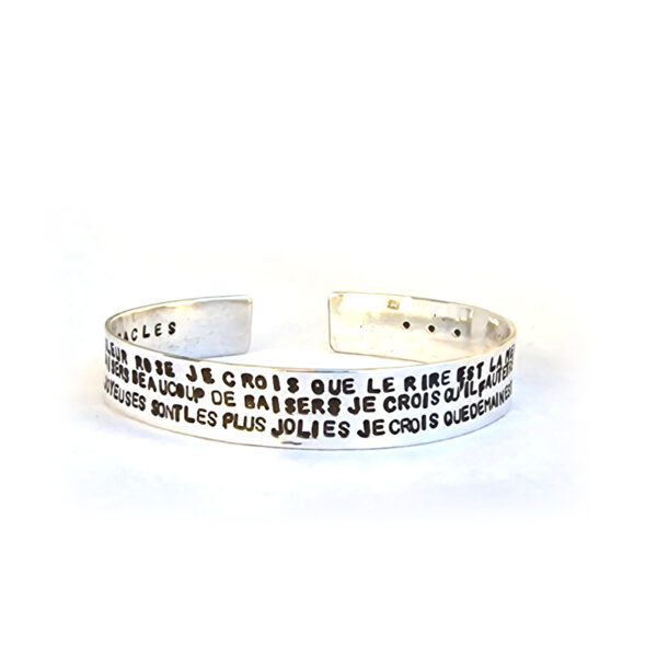 Jonc bracelet ruban argent audrey hepburn