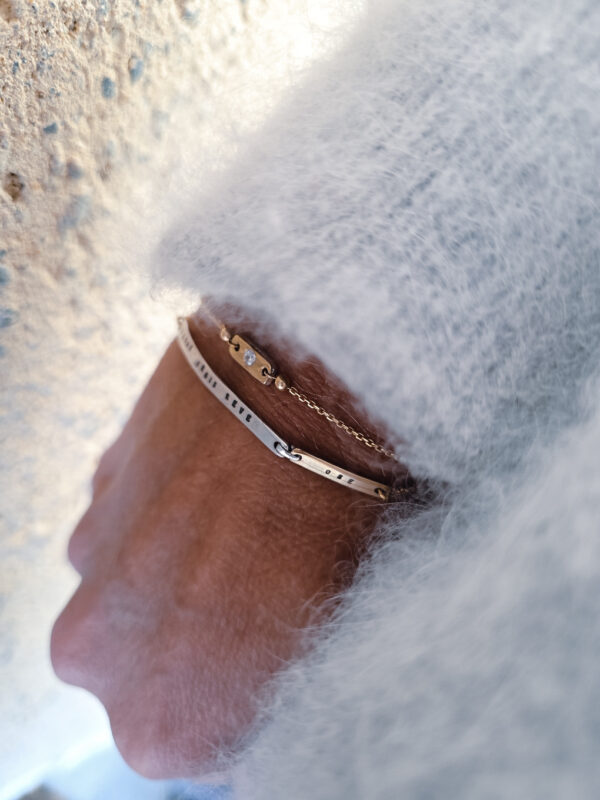 bracelet fin ose en argent et or delicat
